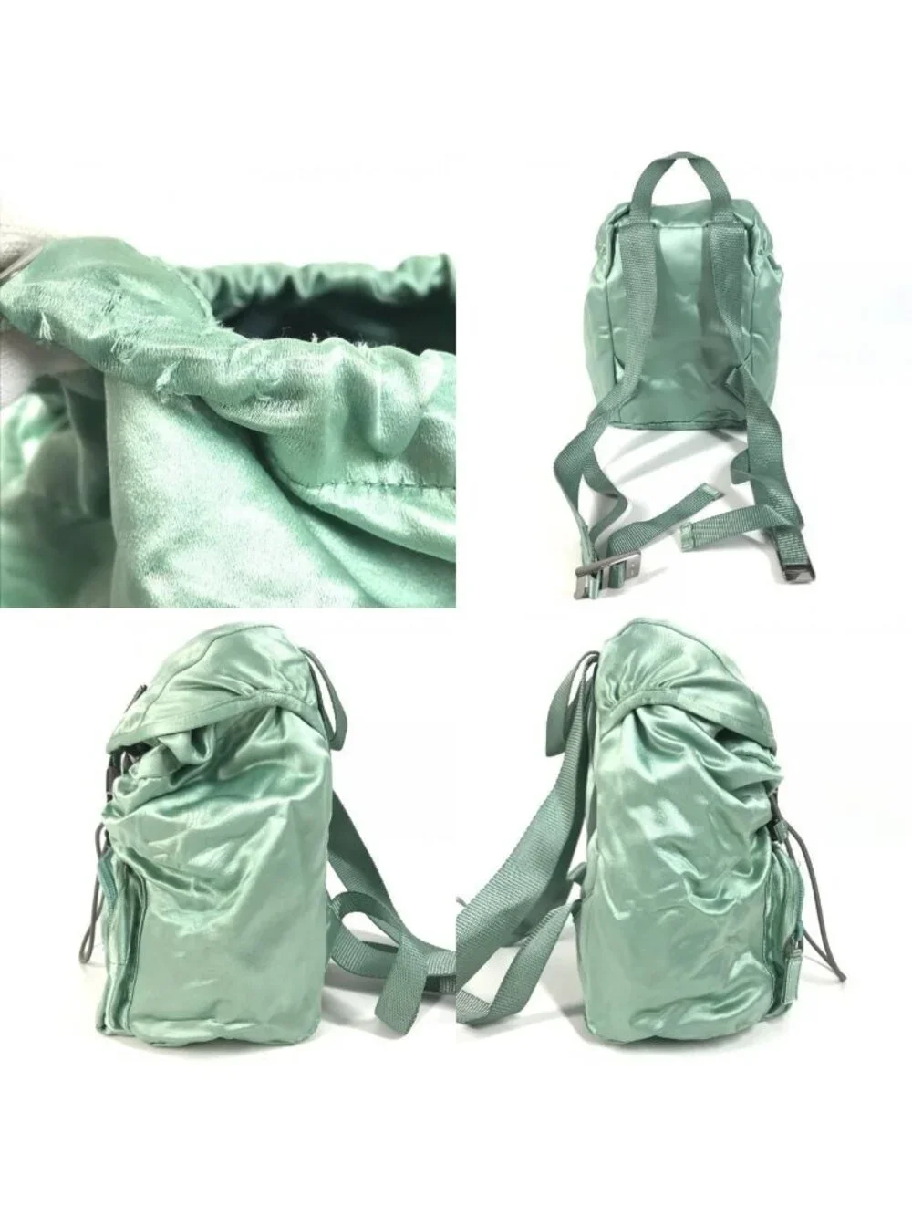 Prada Backpack Satin Green Prada Backpack Satin Green api.almiami.com main image 3